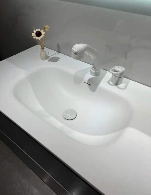 Pebble integrated Quartz Vanity Top สำหรับตู้ห้องน้ำ