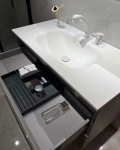 Pebble integrated Quartz Vanity Top สำหรับตู้ห้องน้ำ