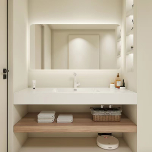 Pebble Solid Surface Quartz Vanity Top สำหรับอ่างล้างมือ