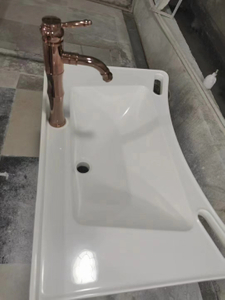 Modern Acrylic Pebble Quartz Vanity Top สำหรับห้องน้ำ